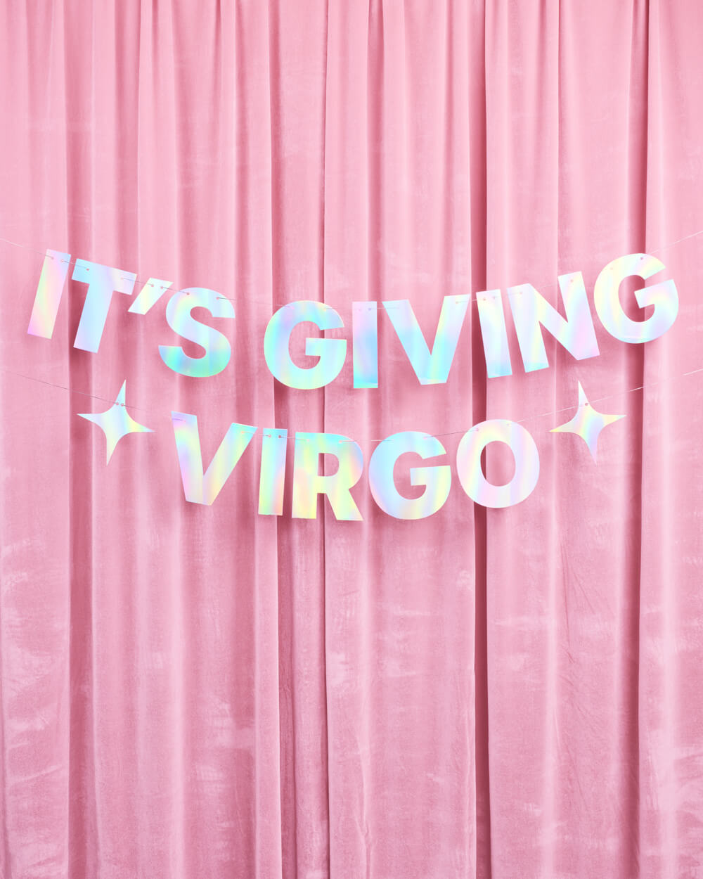 It's Giving Virgo Banner - iridescent foil banner