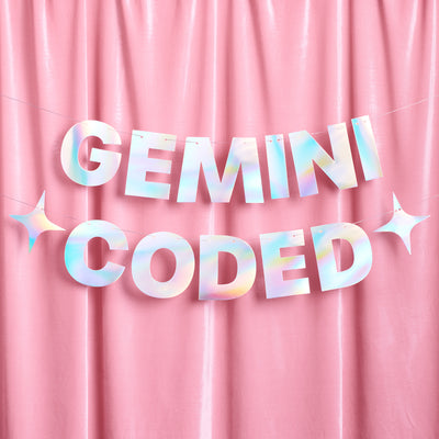 Gemini Coded Banner - iridescent foil banner