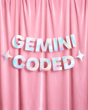 Gemini Coded Banner - iridescent foil banner