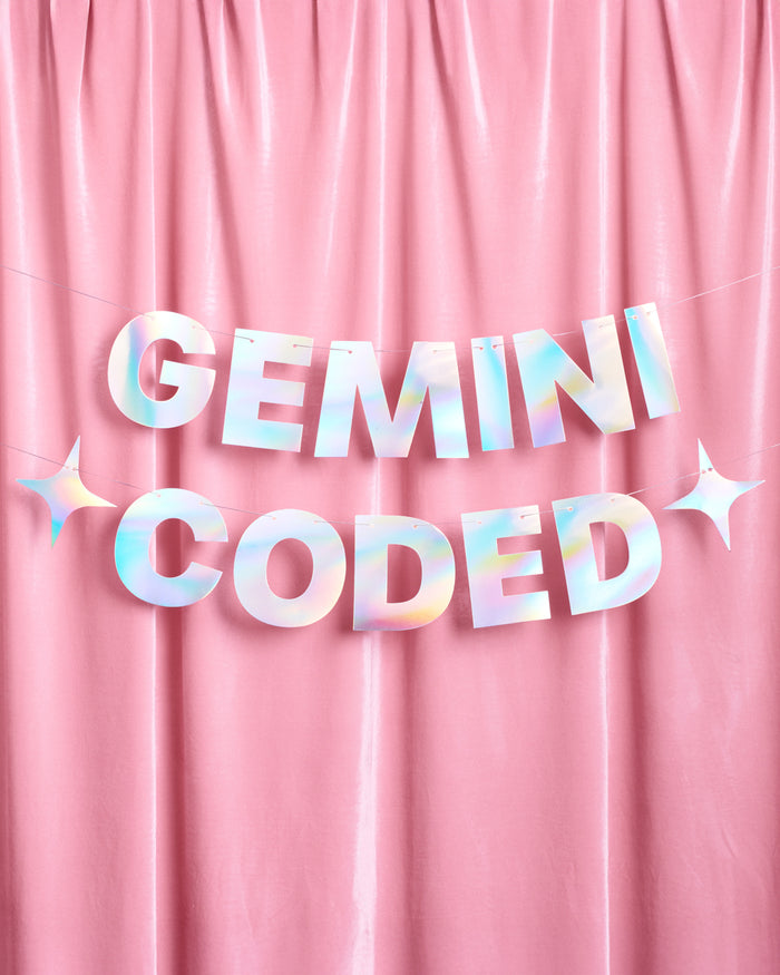 Gemini Coded Banner - iridescent foil banner