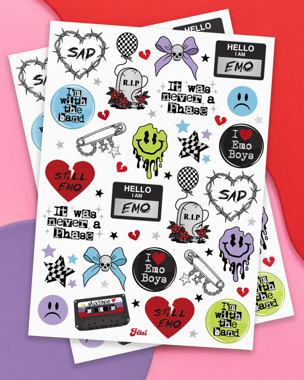 Emo Tattoos - 54 foil temporary tattoos