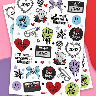 Emo Tattoos - 54 foil temporary tattoos