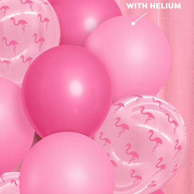 Flamingo Pink Balloons - 24 latex balloons