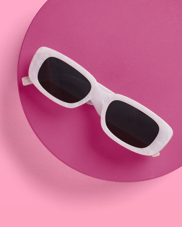 Wifey Sunnies - white marble sunglasses