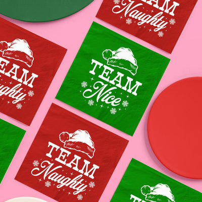 Team Naughty or Nice Napkins - 50 paper napkins