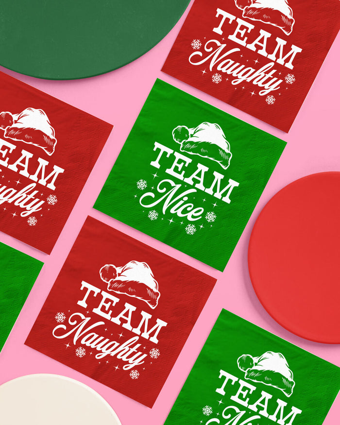 Team Naughty or Nice Napkins - 50 paper napkins