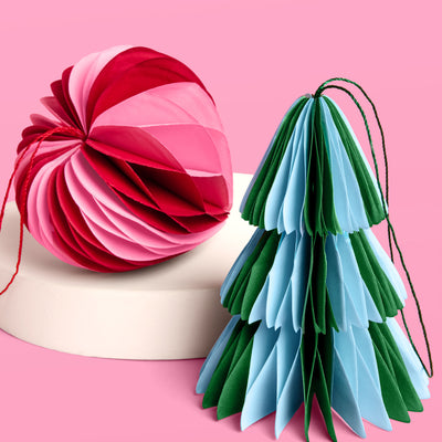 3D Paper Ornament Set - honeycomb ornament set