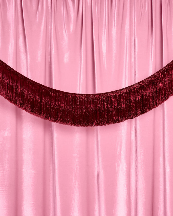 Merlot Fringe - maroon fringe banner