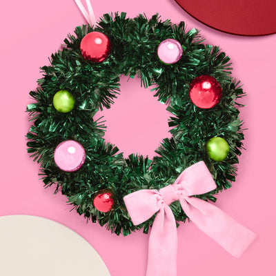 Pinkmas Wreath - iridescent mini wreath