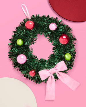 Pinkmas Wreath - iridescent mini wreath