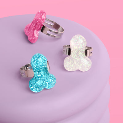 Naughty Glitter Ring Set - 10 glitter penis rings