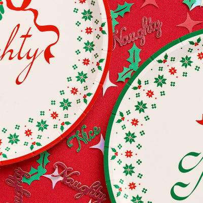 Naughty or Nice Plates - christmas dessert plates