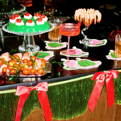 Holiday Bow Fringe Banner - festive garland