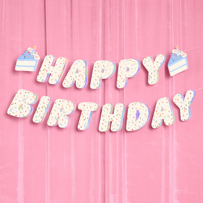 Bday Cake Banner - iridescent foil banner
