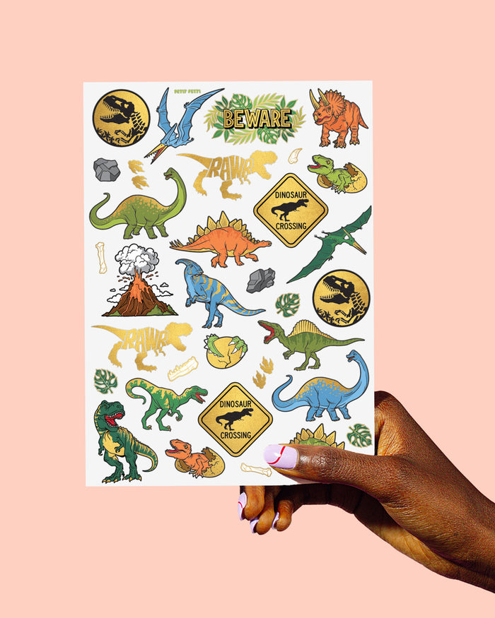 Dino-mite Tats - 44 foil temporary tattoos
