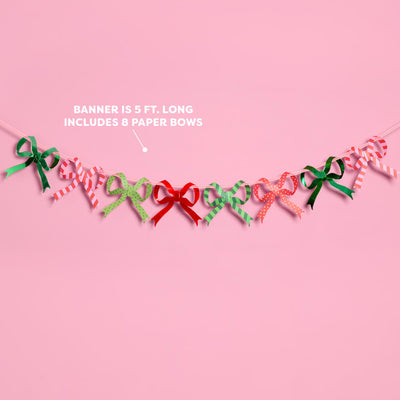 Christmas Bow Banner - Paper Bow Garland