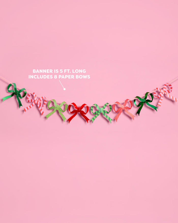 Christmas Bow Banner - Paper Bow Garland