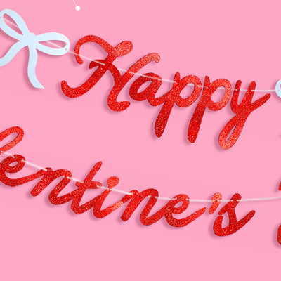 Happy Vday Banner - 3D glitter banner