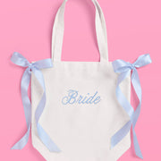 Tying the Knot Tote - embroidered canvas tote w. bows