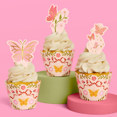Garden Fairy Toppers - 24 sets of liners + toppers