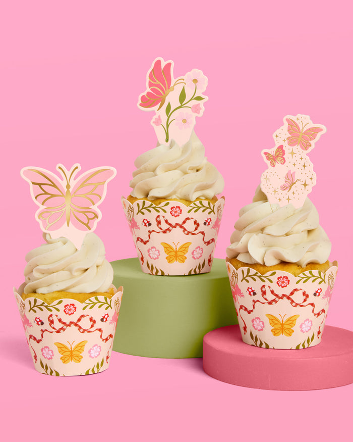 Garden Fairy Toppers - 24 sets of liners + toppers