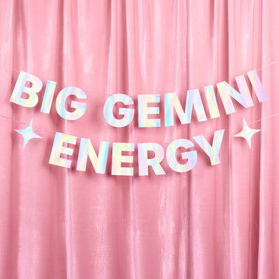Big Gemini Energy Banner - iridescent foil banner