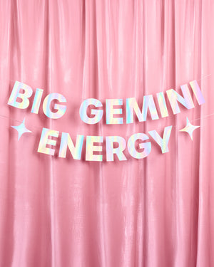 Big Gemini Energy Banner - iridescent foil banner