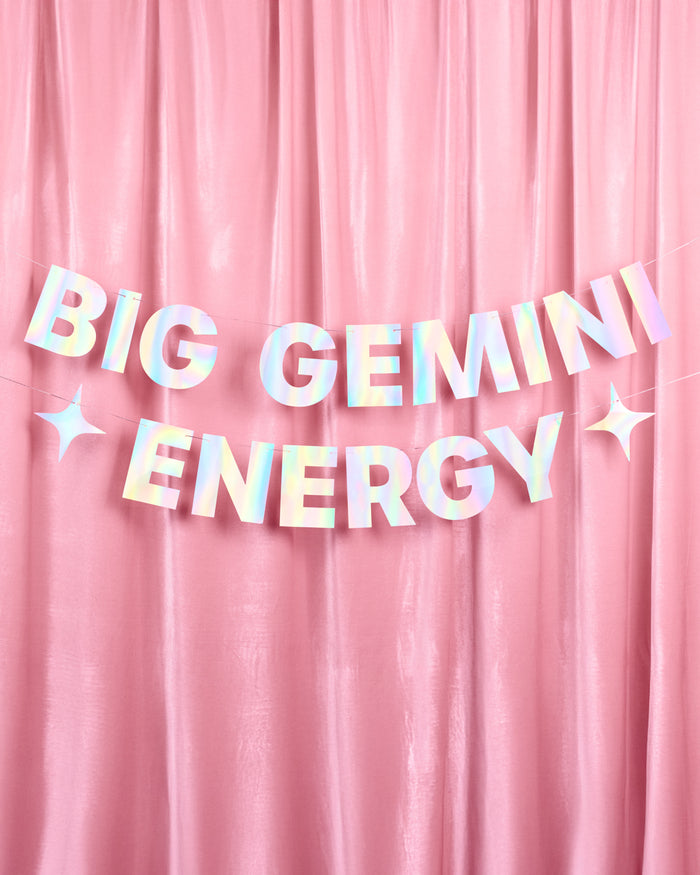 Big Gemini Energy Banner - iridescent foil banner
