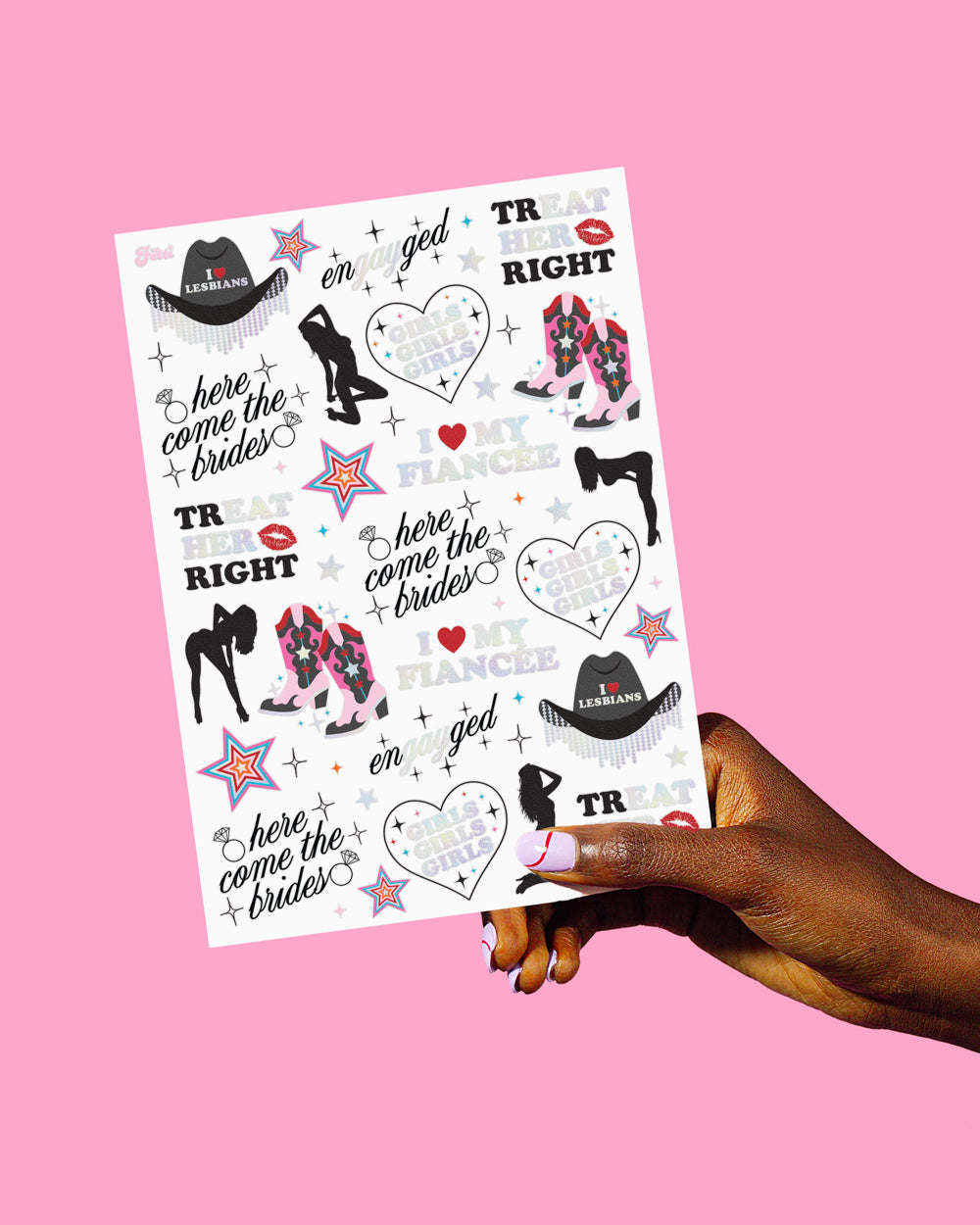 Bride Pride Tats - 52 foil temporary tattoos