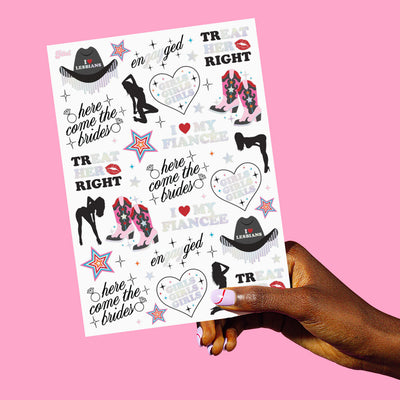 Bride Pride Tats - 52 foil temporary tattoos