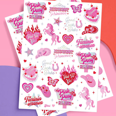 Pink Pony Club Tats - 54 temporary tattoos