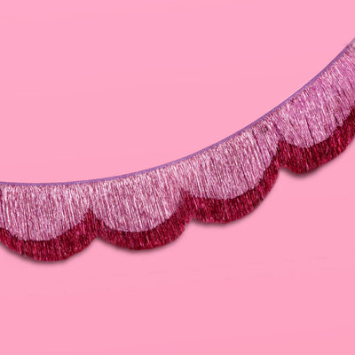 Tickled Pink Fringe - scalloped banner