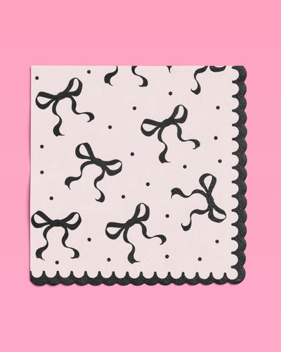 Little Black Bow Napkins - 24 paper napkins