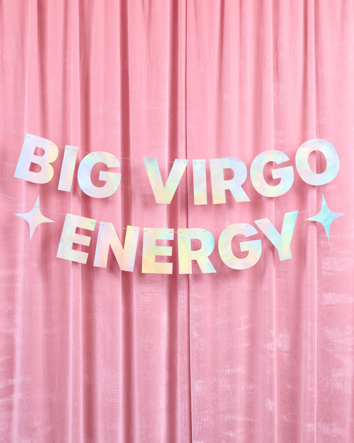 Big Virgo Energy Banner - iridescent foil banner