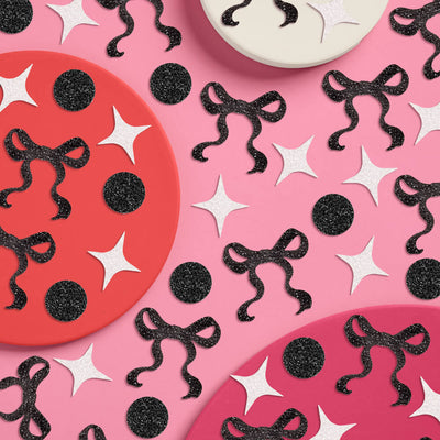 Little Black Bow Confetti - 200 pc glitter confetti