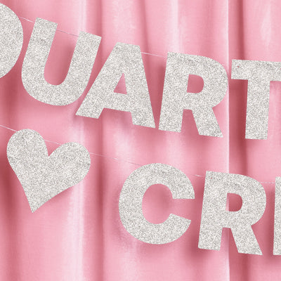 Crisis Averted Banner - silver glitter banner