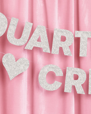 Crisis Averted Banner - silver glitter banner