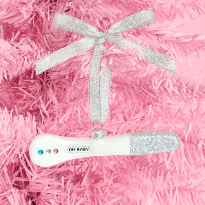 Oh Baby Pregnancy Test Ornament - glass ornament
