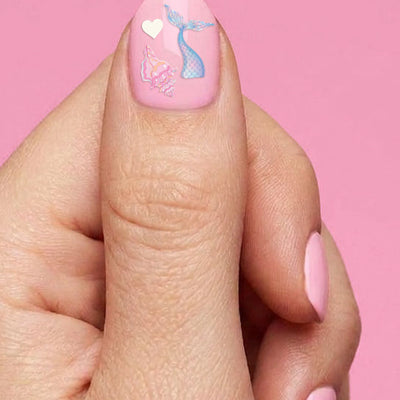 Pearlescent Mermaid Nail Stickers - 584 adhesive nail stickers