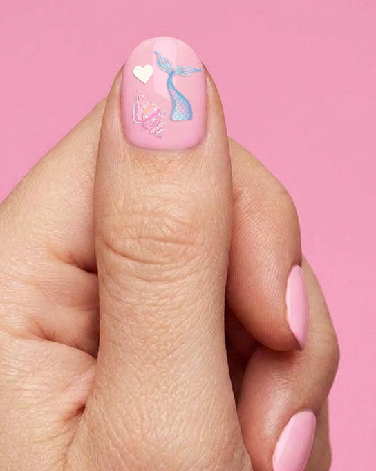 Pearlescent Mermaid Nail Stickers - 584 adhesive nail stickers