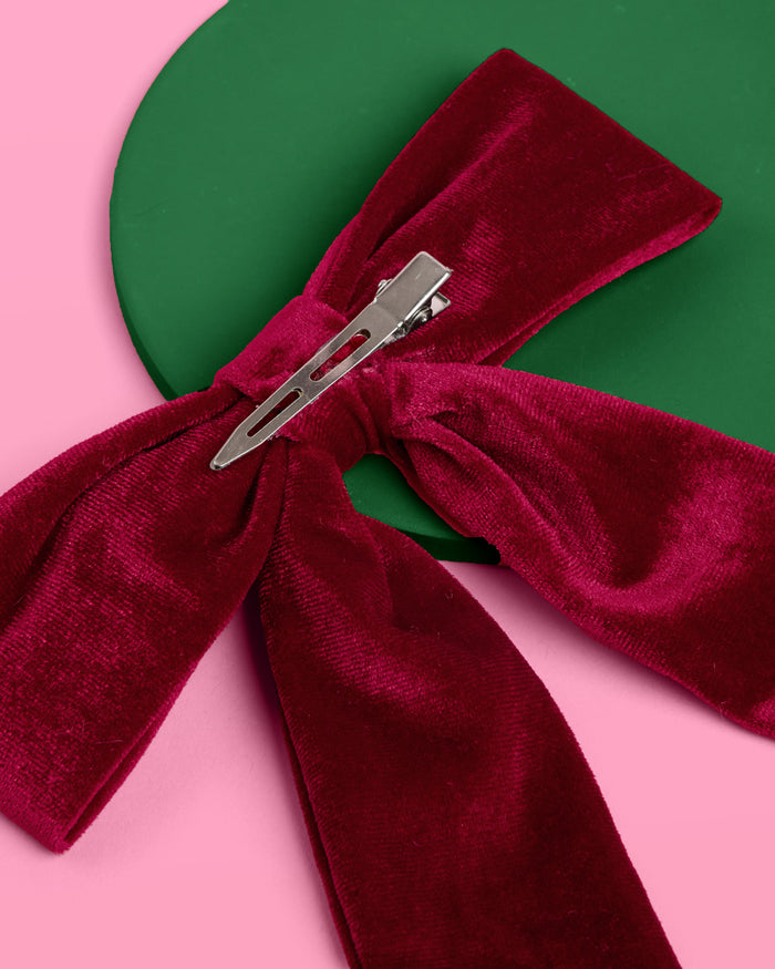 Santa Baby Bow - red velvet bow