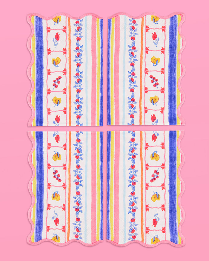 Italian Capri Napkins - 25 wavy edge napkins