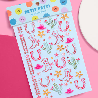 Western Cowgirl Gem Set - 44 adhesive face gems