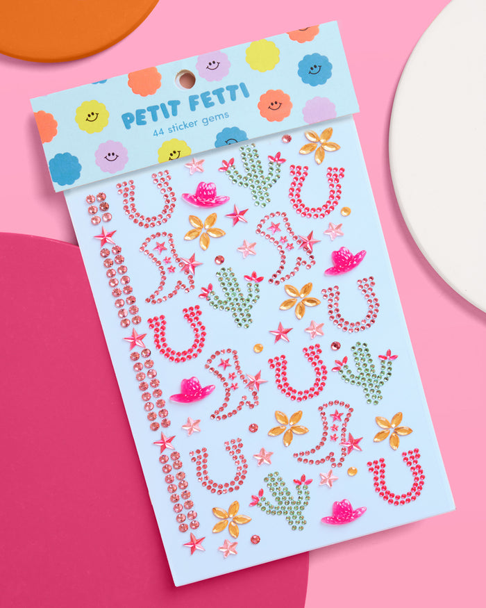 Western Cowgirl Gem Set - 44 adhesive face gems