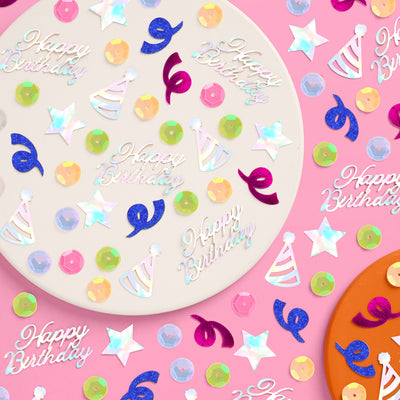 Rainbow Birthday Confetti - 200 pc foil confetti
