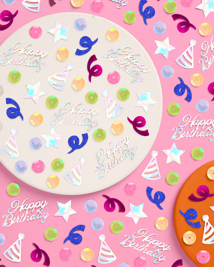 Rainbow Birthday Confetti - 200 pc foil confetti