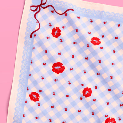 Short N' Sweet Headscarf - gingham cotton scarf