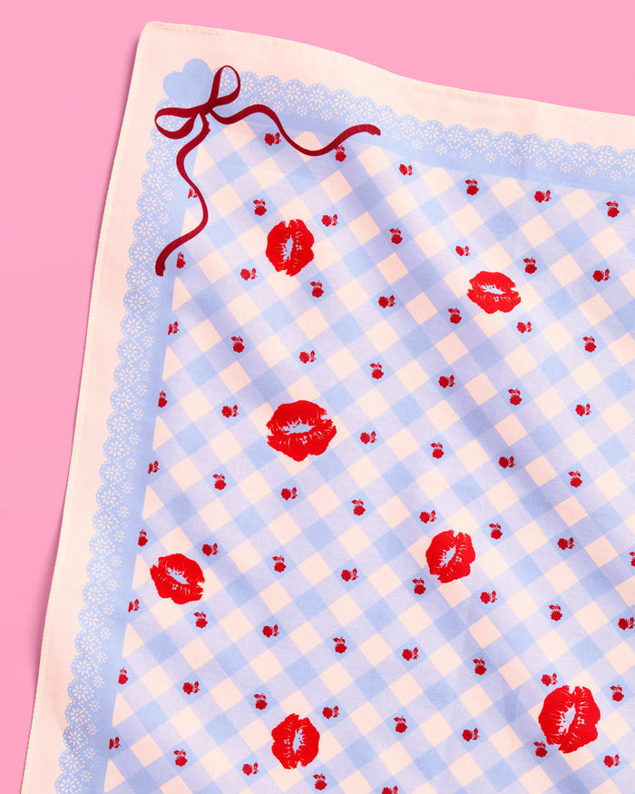 Short N' Sweet Headscarf - gingham cotton scarf