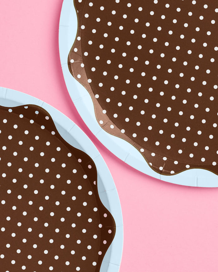 Cocoa Dot Plates - 7in polka dot plates