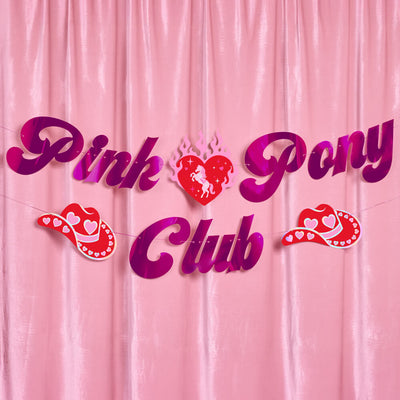 Pink Pony Club Banner - pink foil banner